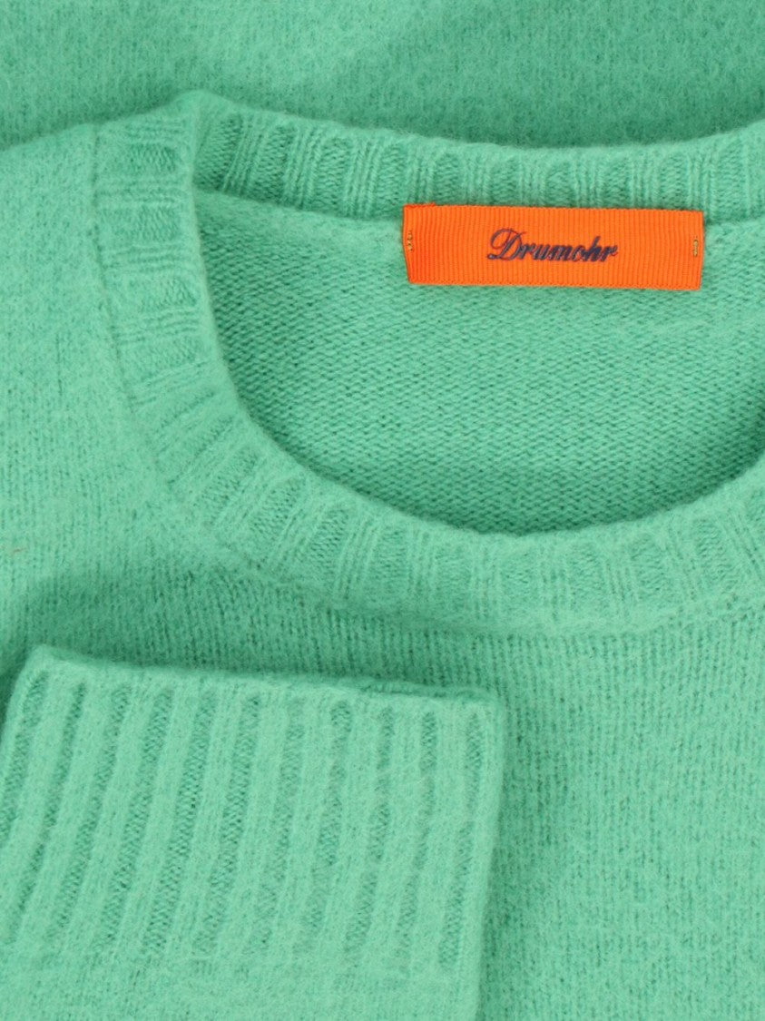 Drumohr Mint Green Wool Crew Neck Sweater