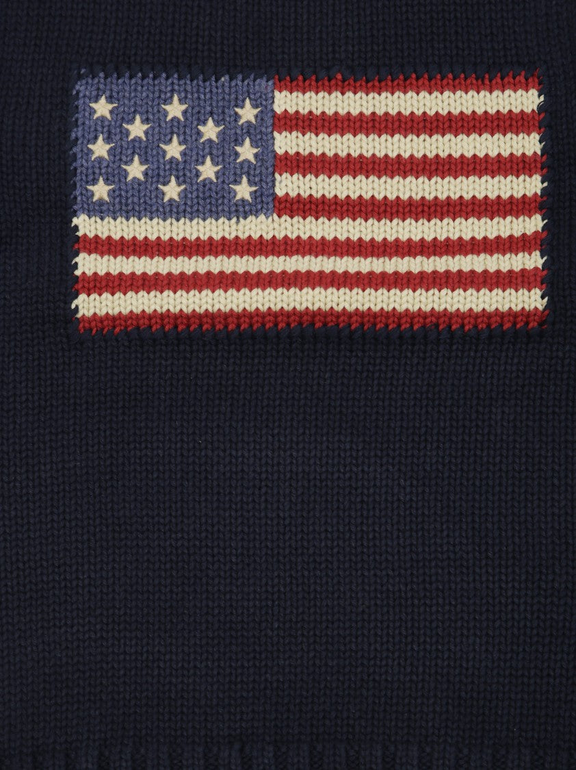 Polo Ralph Lauren Knitted Sweater With American Flag Pattern