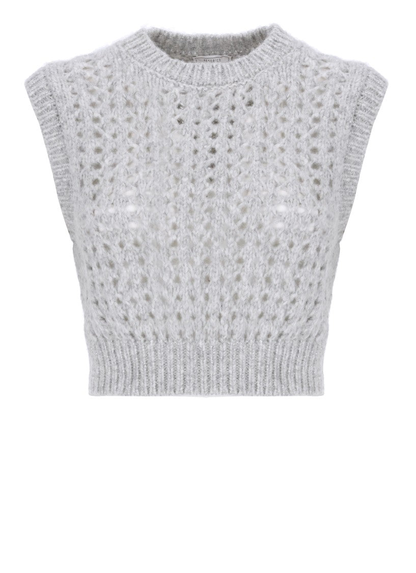 Peserico Grey Wool And Alpaca Vest