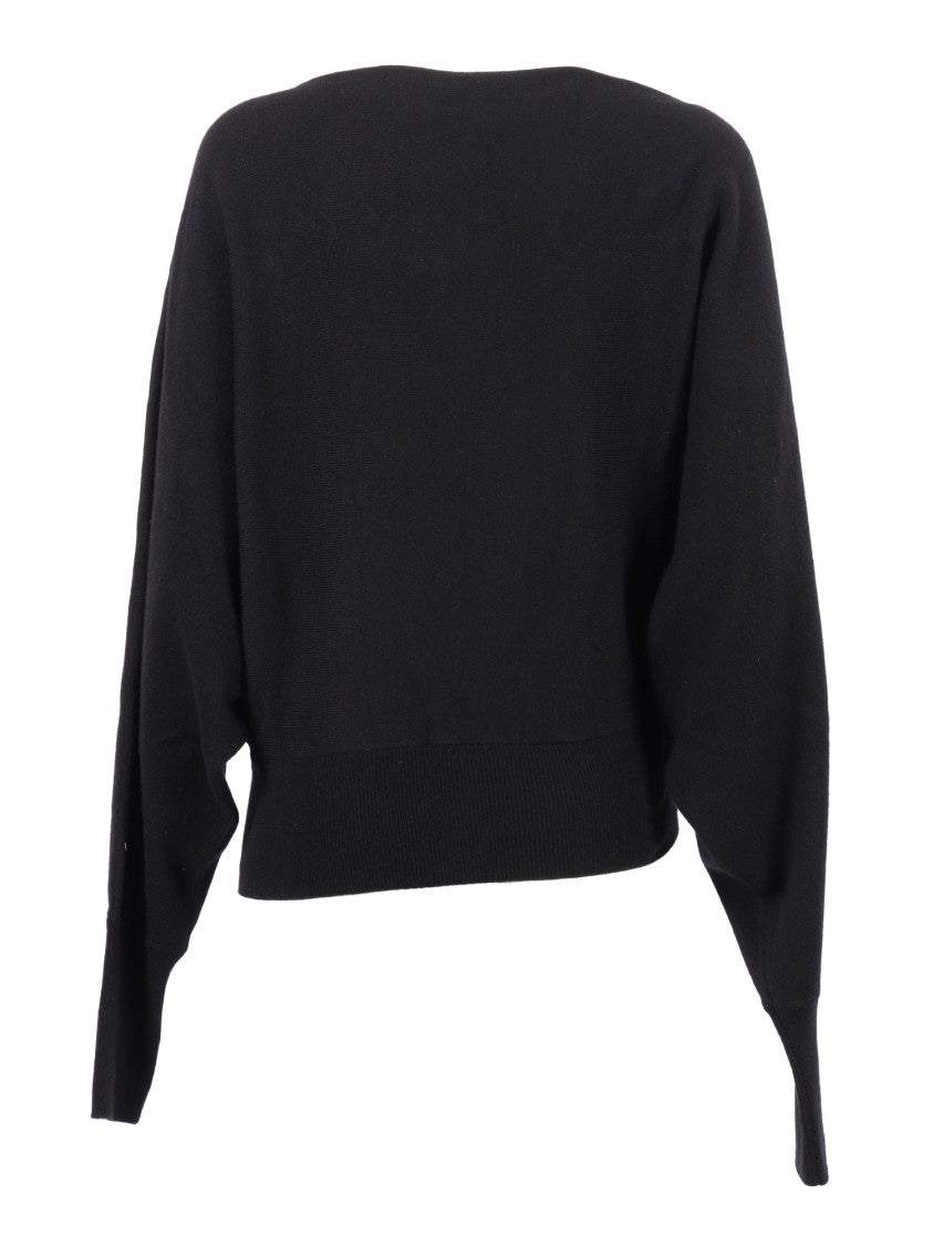 Alberta Ferretti Draped Twisted Front Top With Voluminous Sleeves