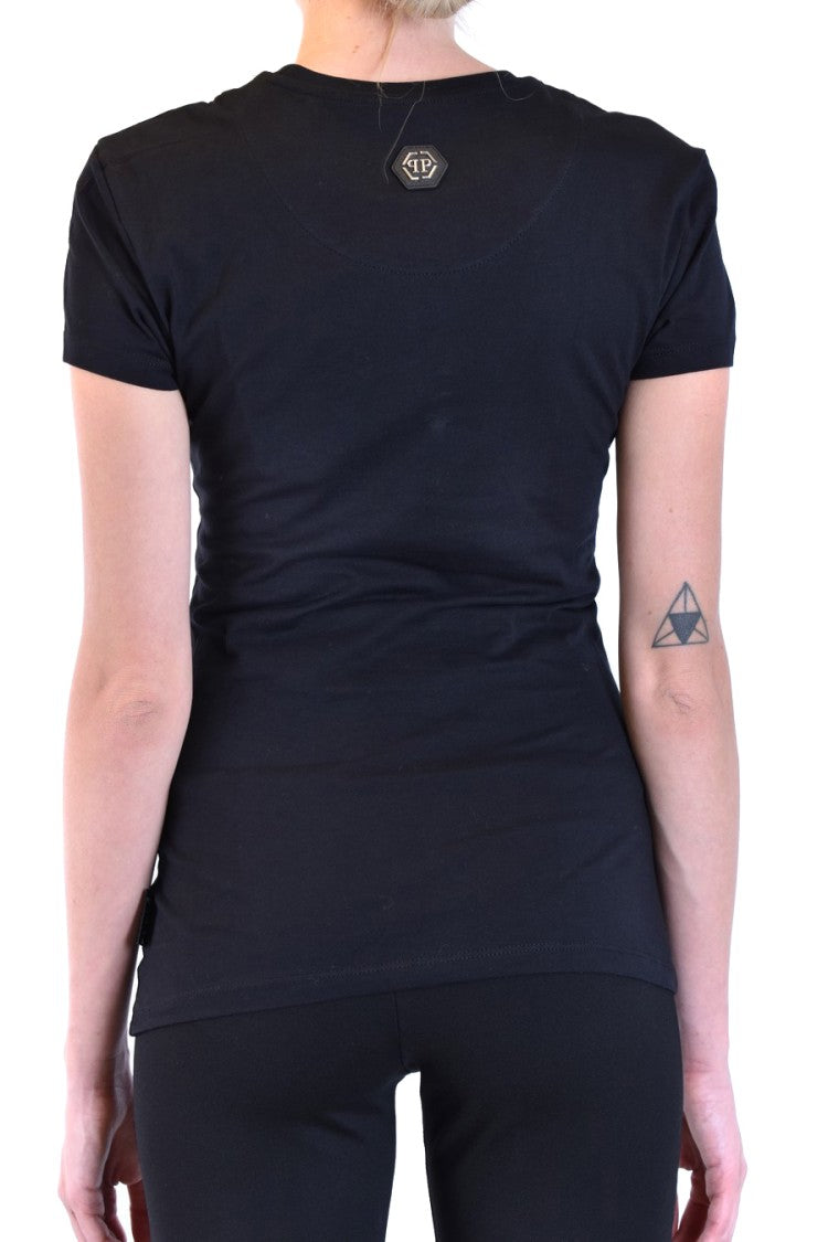 Philipp Plein Fitted Black T-Shirt With Bold Graphic Design
