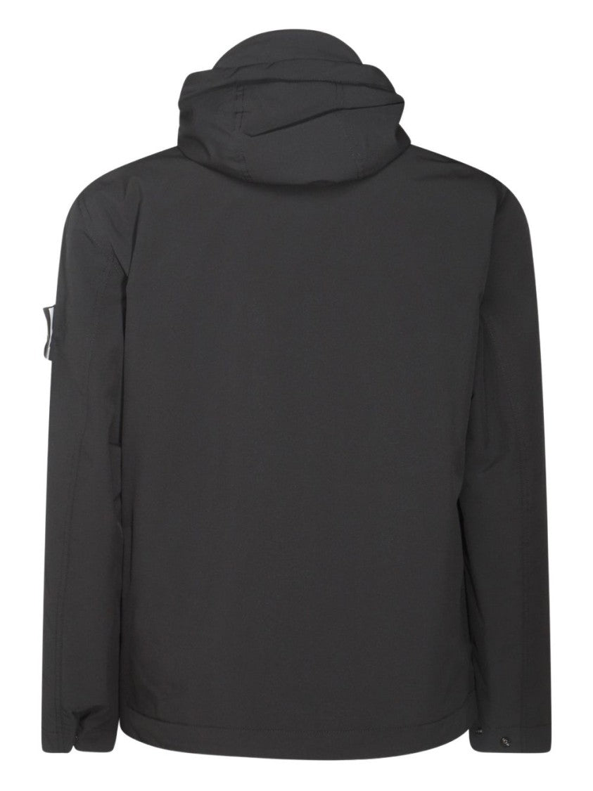 Stone Island Black Parka With Innovative Fabric Blend