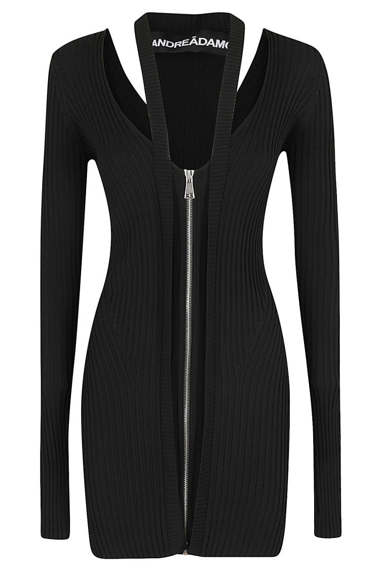 Andreâdamo Knit Dress With Cut-Out Neckline And Full-Length Zipper