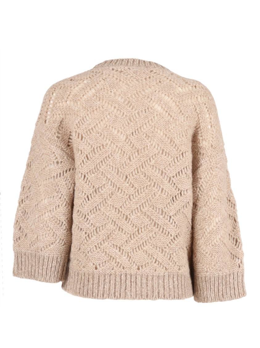 Peserico Textured Zigzag Knit Sweater With Metallic Thread