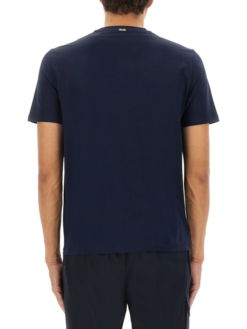 Herno Fitted Crew Neck T-Shirt In Soft Cotton Blend