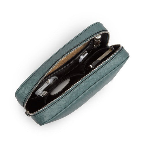 Smythson Cross-Grain Calf Leather Organizer Pouch