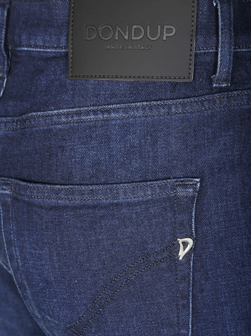 Dondup Classic Straight-Leg Jeans With Dark Wash And Subtle Branding