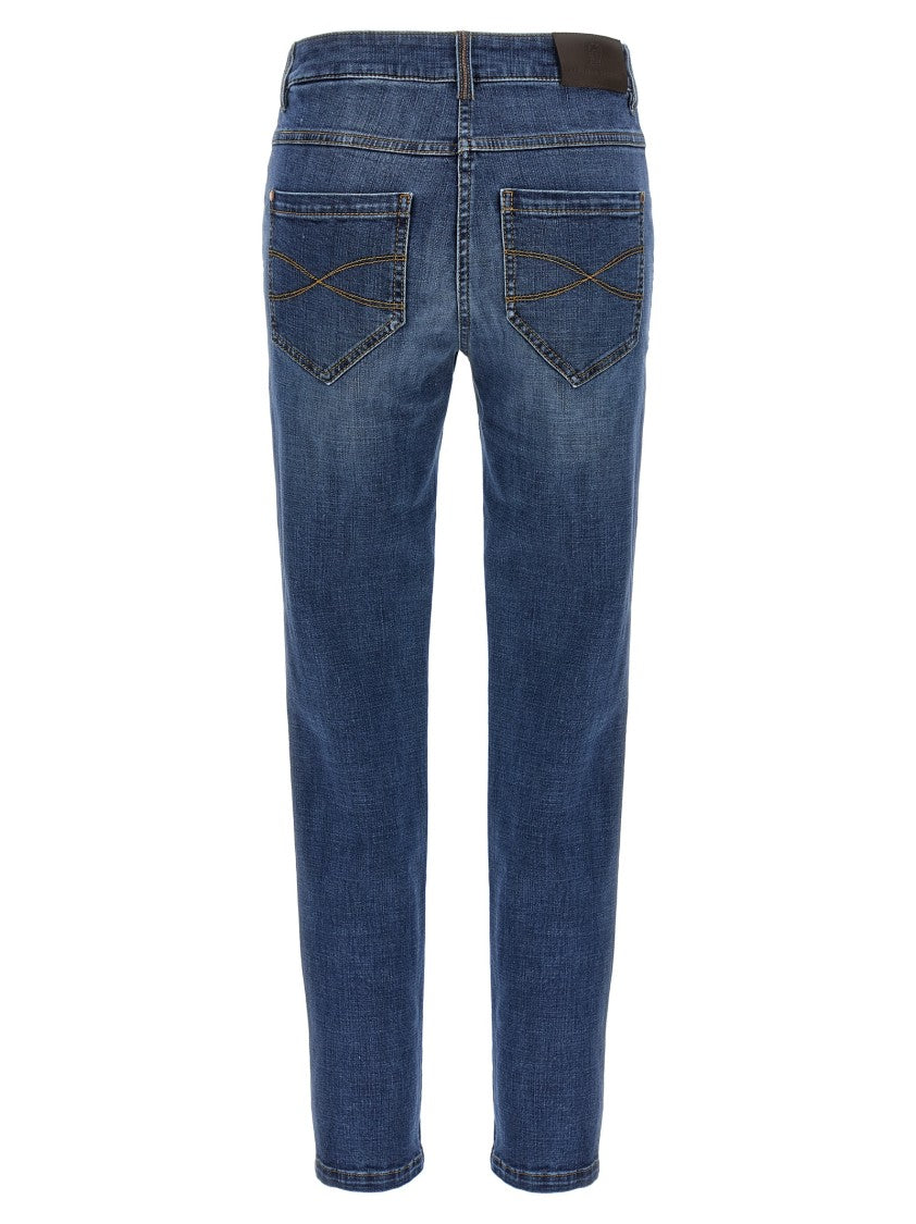 Brunello Cucinelli Stonewashed Stretch Cotton Denim Jeans