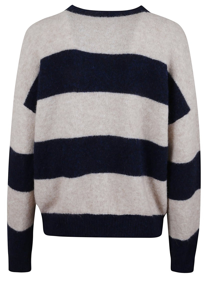 Max Mara Textured Striped Alpaca Blend Sweater