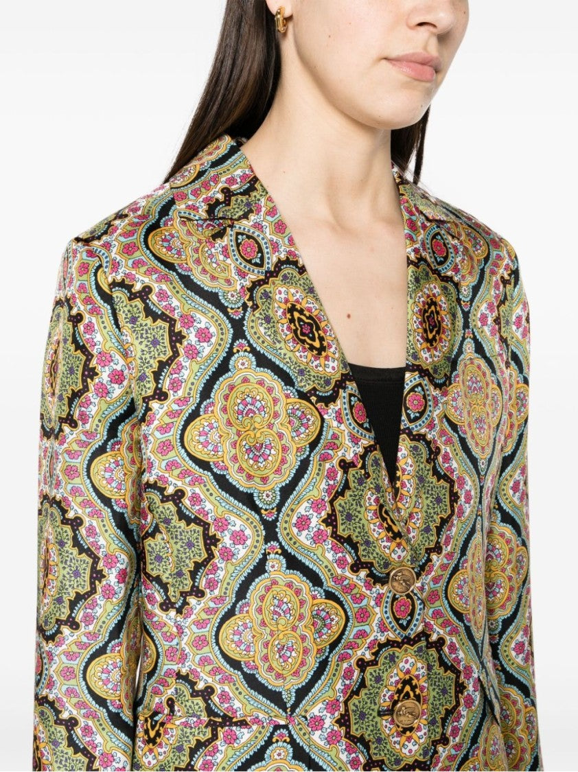 Etro Floral And Geometric Patterned Blazer