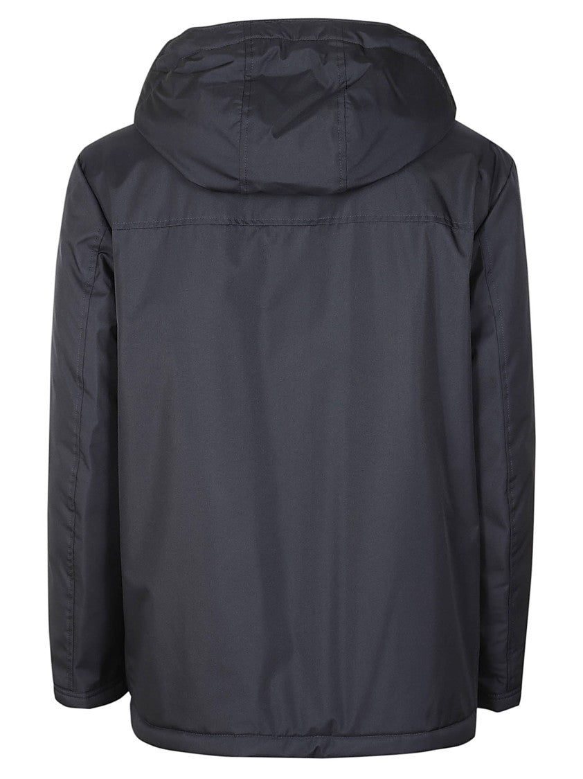 Fay Black Hooded Jacket With Padded Interior