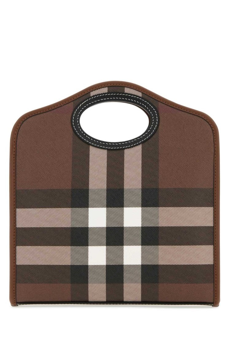 Burberry Structured Check Pattern Tote Bag