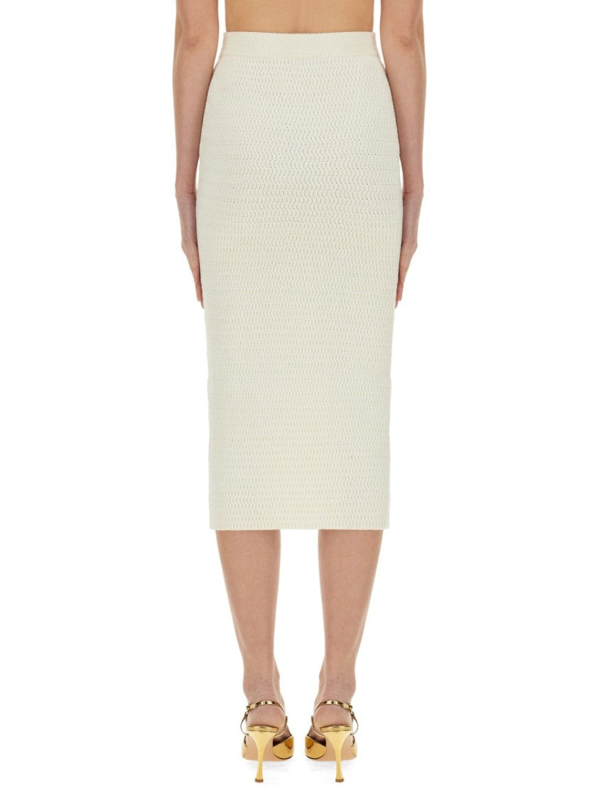 Self-Portrait Lurex Knit Midi Skirt