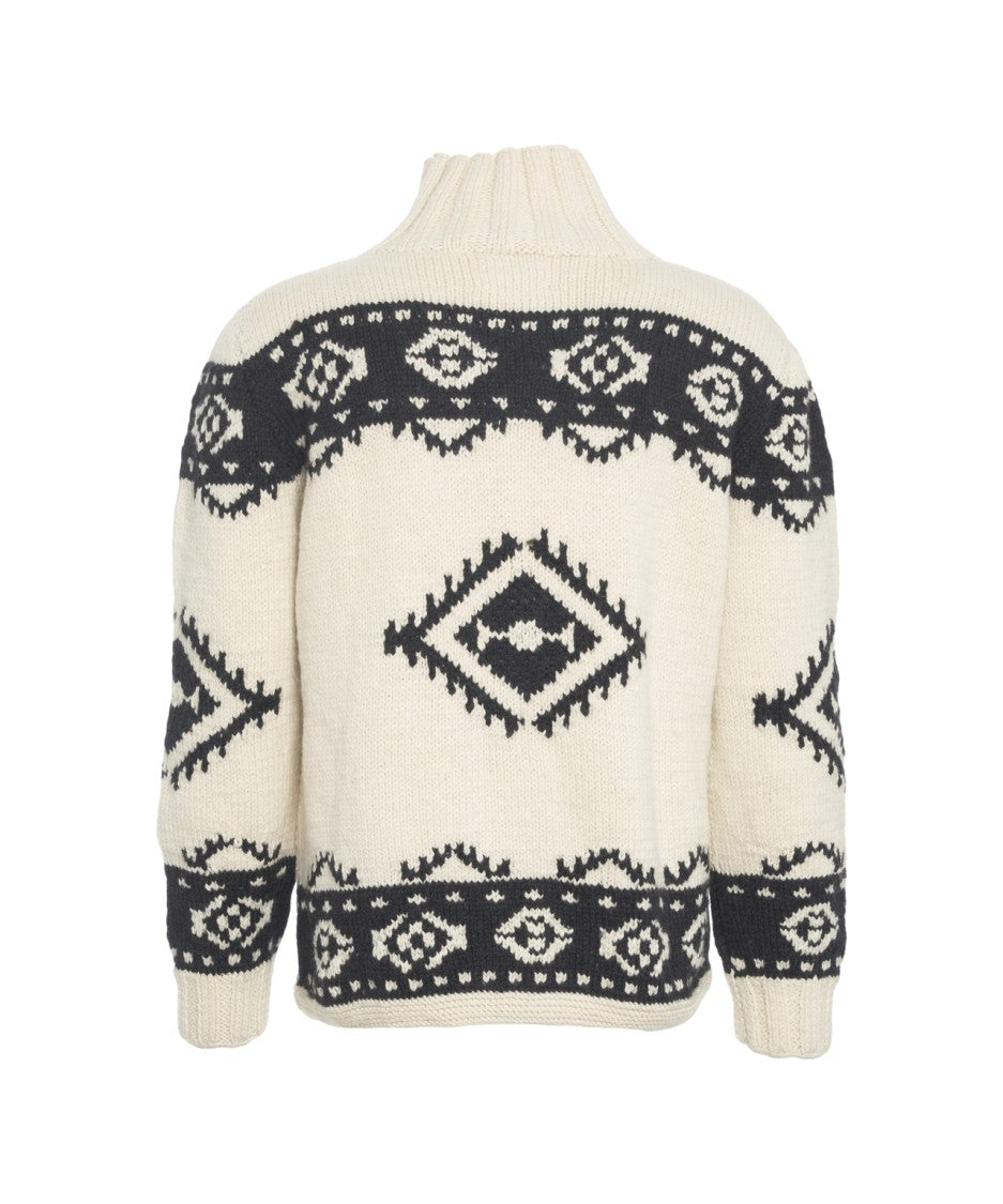 Frantic High Collar Wool Cardigan