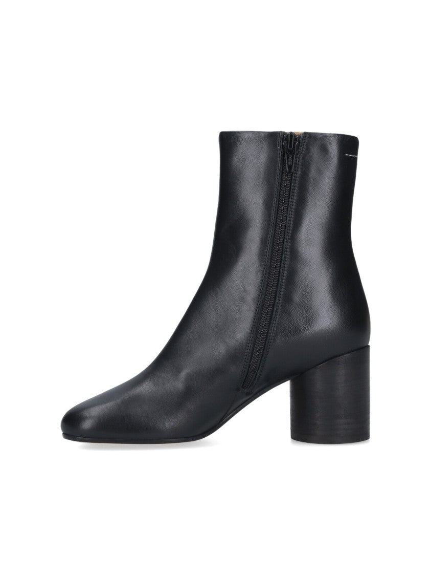 Mm6 By Maison Margiela Anatomical Black Nappa Leather Ankle Boots