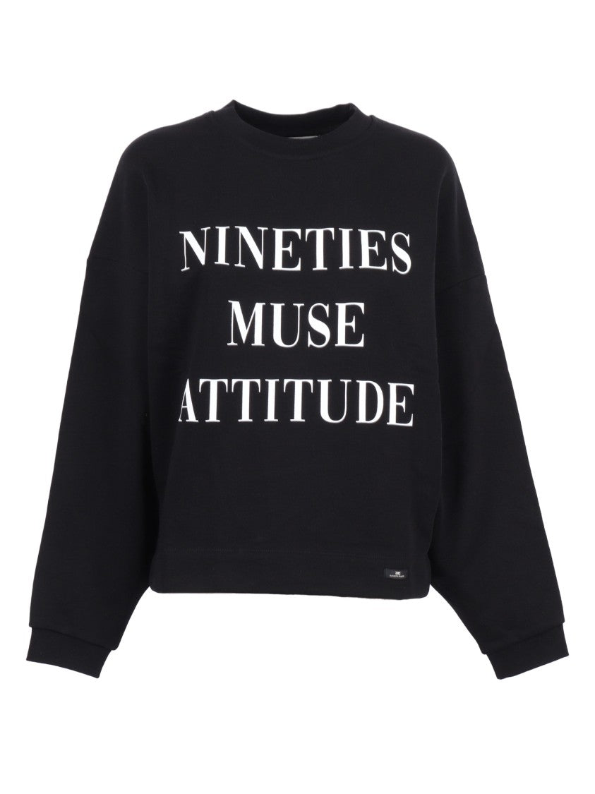Elisabetta Franchi Oversized Sweatshirt With Bold 'Nineties Muse Attitude' Print