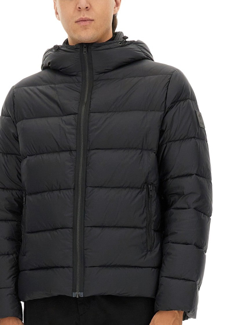 Fay Double Front Puffer Jacket With Hood And Matte Finish