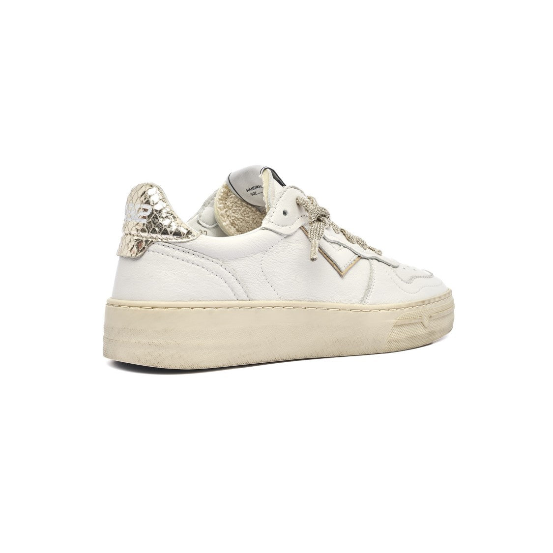 4B12 Elevated Leather Sneakers With Breathable Cotton Cover And Detailing