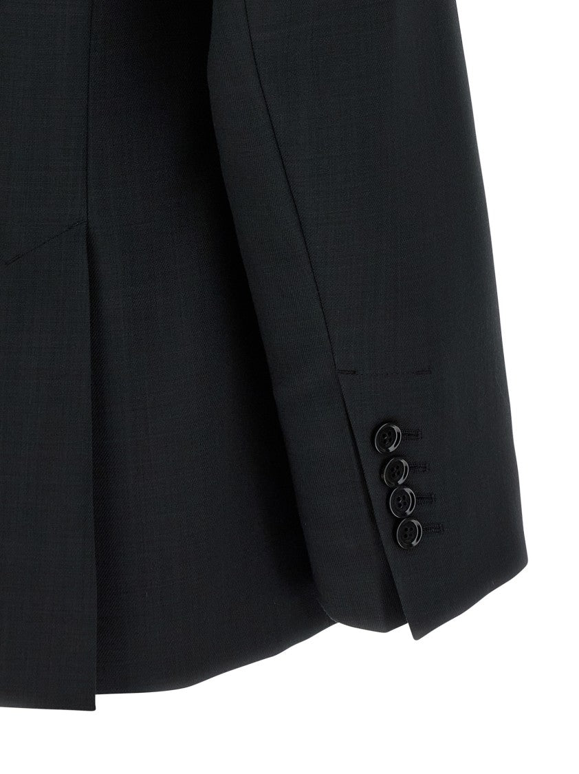 Ami Double-Breasted Virgin Wool Blazer With Structured Silhouette