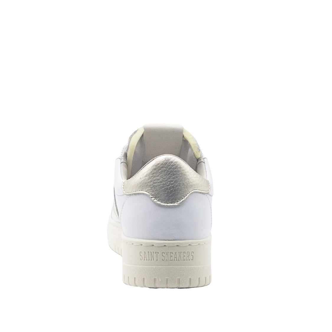 Saint Sneakers High-Top White Leather Sneakers With Gold Accents
