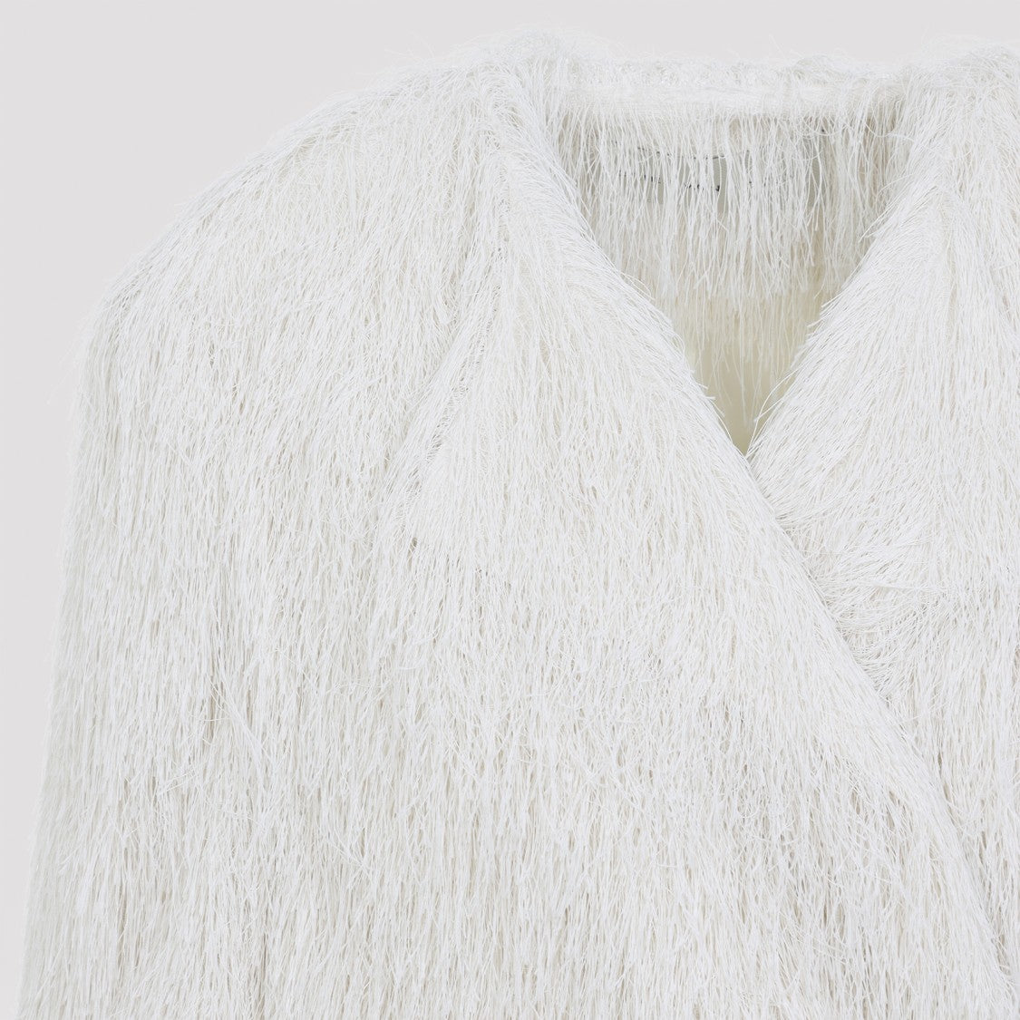 Dries Van Noten Textured Wrap Jacket With Fringed Surface