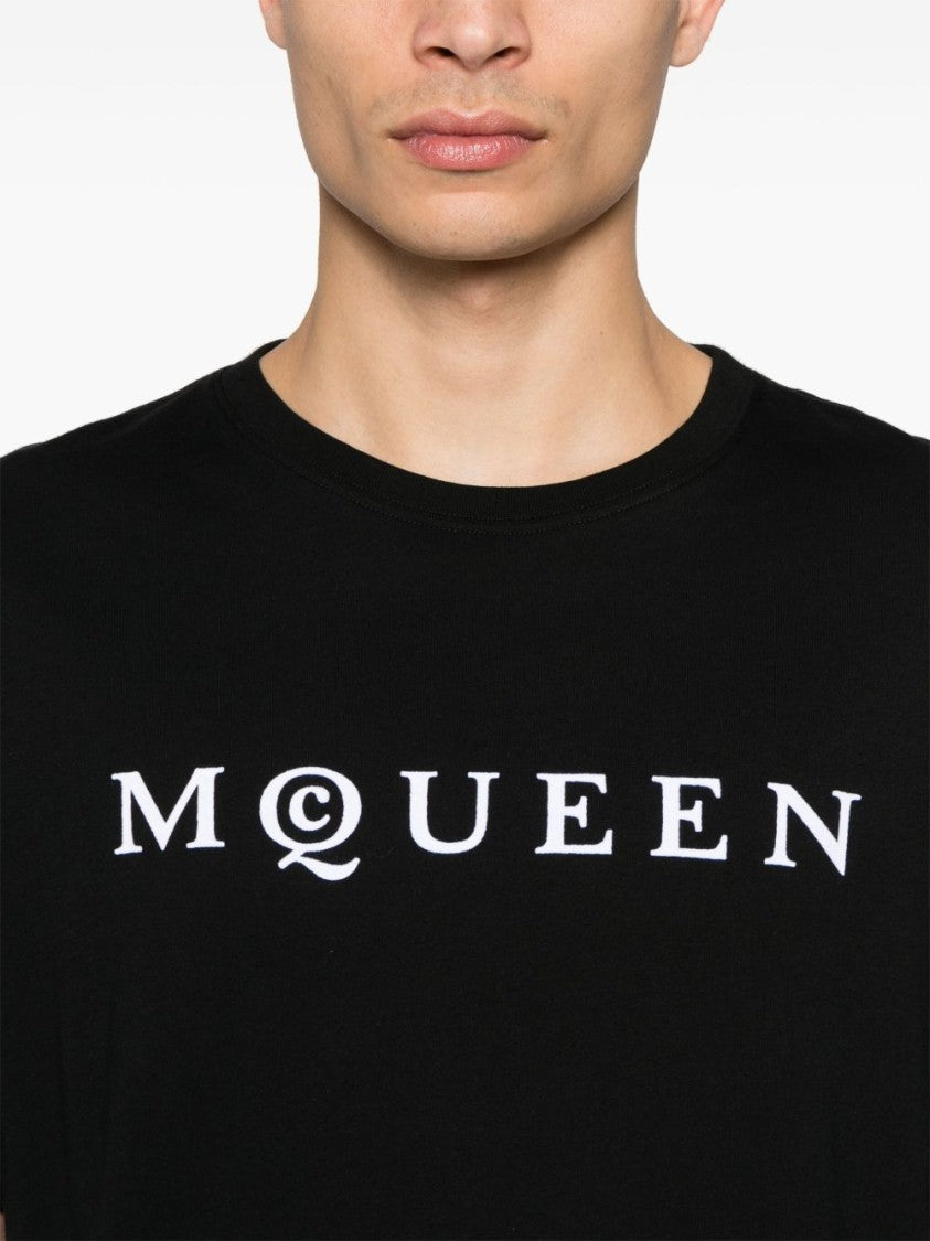 Alexander Mcqueen Black T-Shirt With Bold Logo