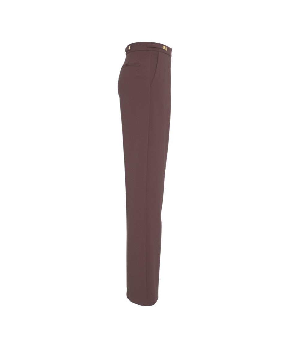 Elisabetta Franchi High-Waisted Wide-Leg Trousers With Front Pleats