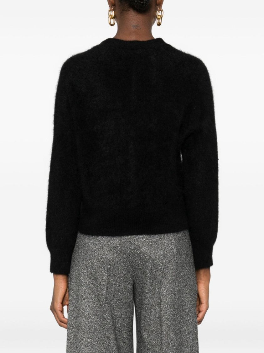 Tabaroni Cashmere Soft Black Cardigan With V-Neckline