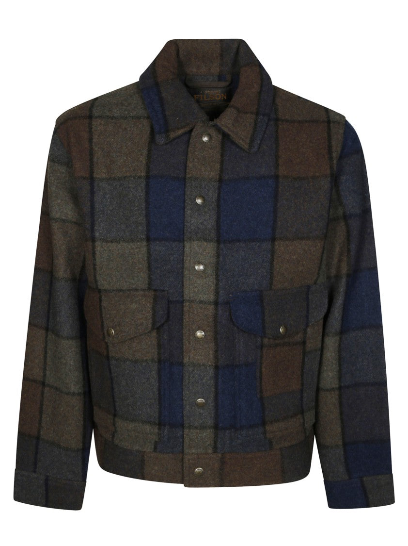 Filson Checkered Pattern Men's Shirt Jacket With Buttoned Cuffs