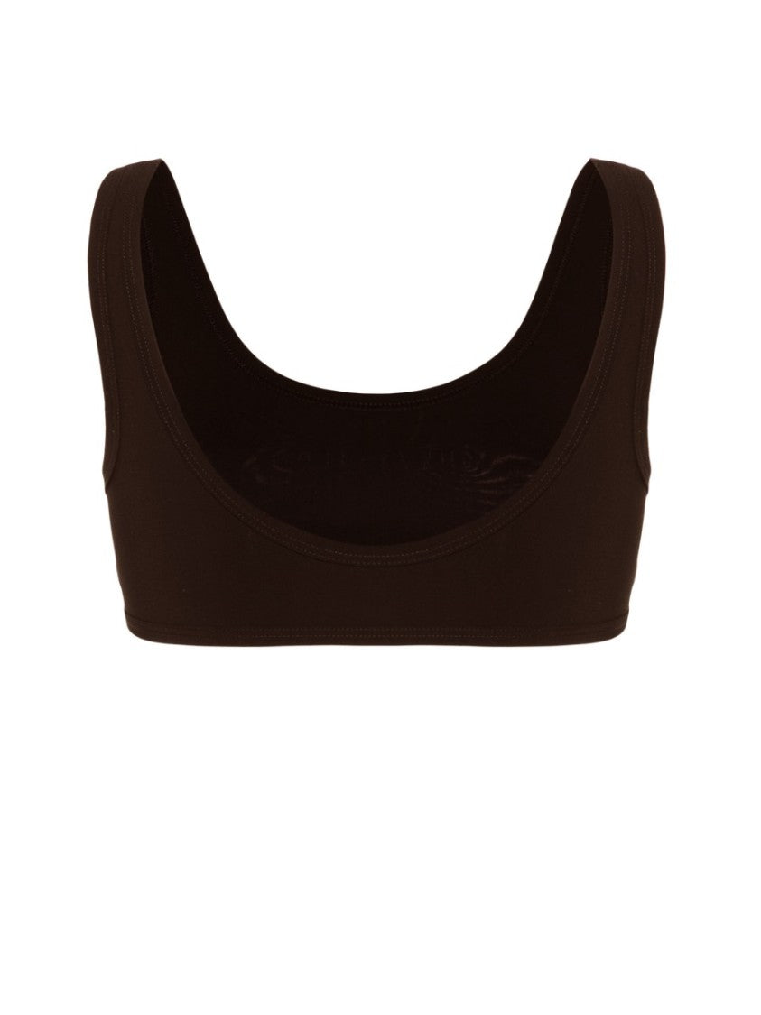 Jil Sander Scoop Neck Black Bikini Top