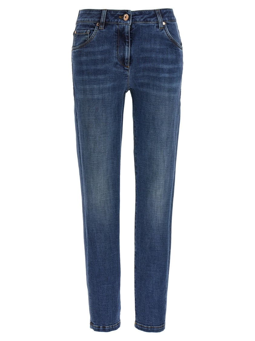 Brunello Cucinelli Stonewashed Stretch Cotton Denim Jeans