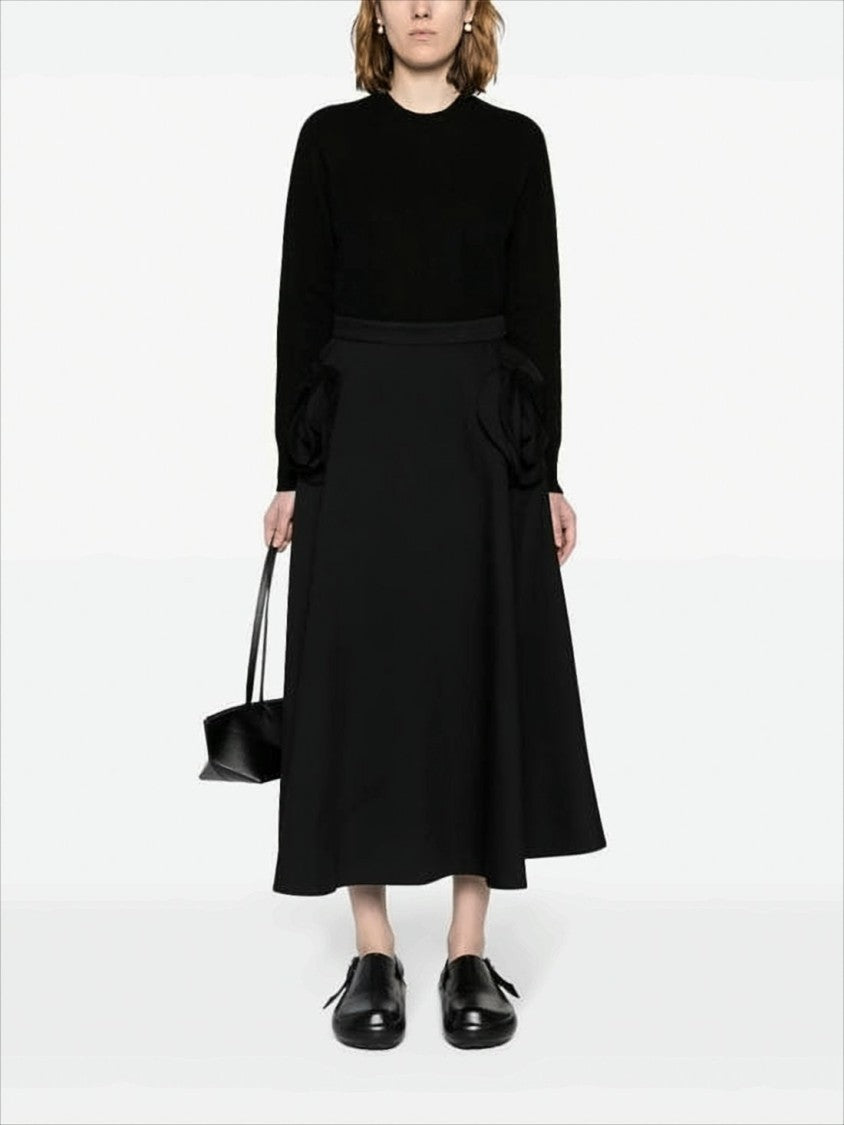 Jil Sander Classic Cropped Wool Sweater With Ribbed Details