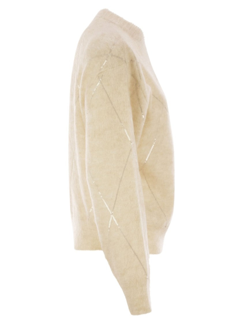 Brunello Cucinelli Mohair, Wool, Cashmere And Silk Sweater