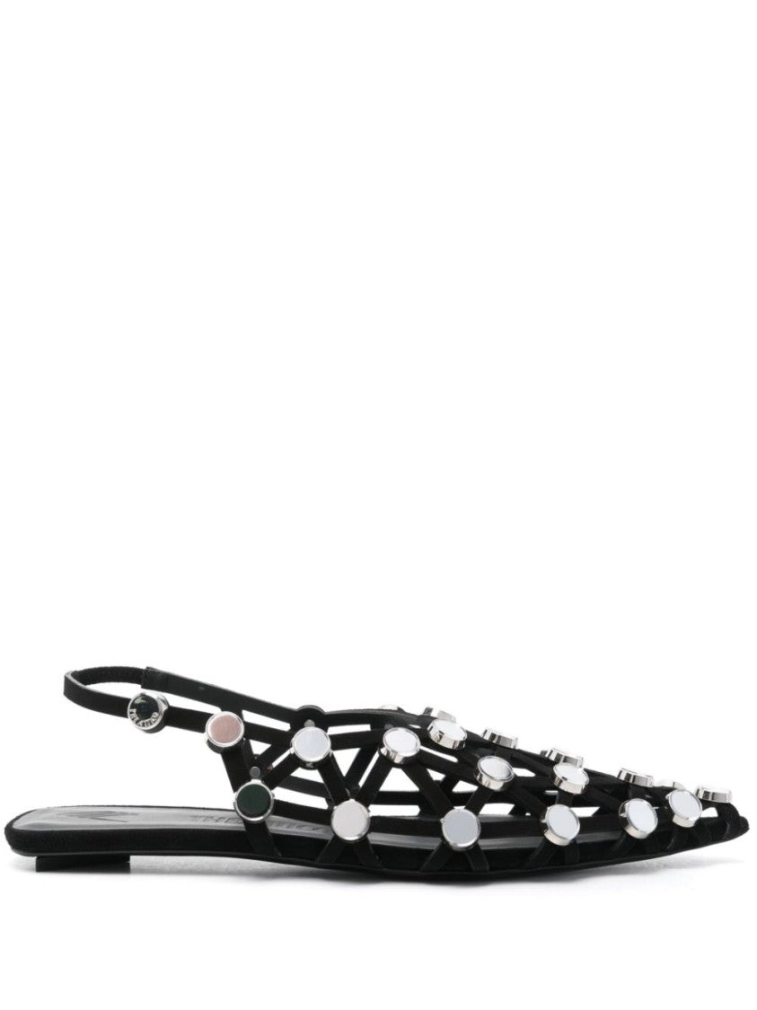The Attico Cut-Out Stud Embellished Slingback Sandals