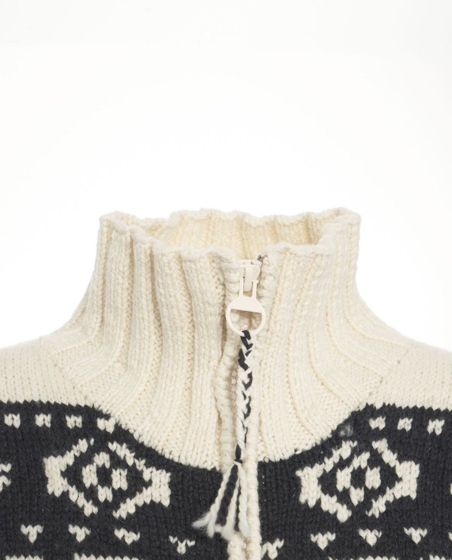 Frantic High Collar Wool Cardigan