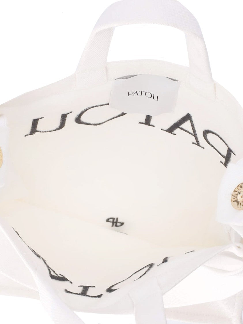 Patou Vertical Logo Tote Bag – White