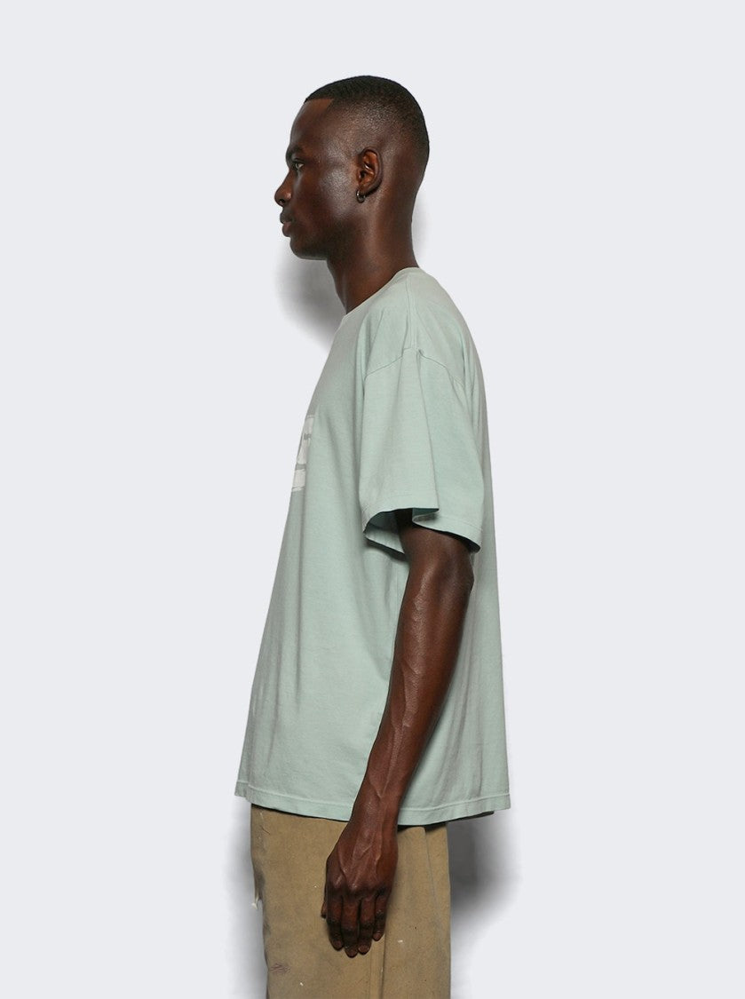 Mm6 By Maison Margiela Logo Tee Blue Grey