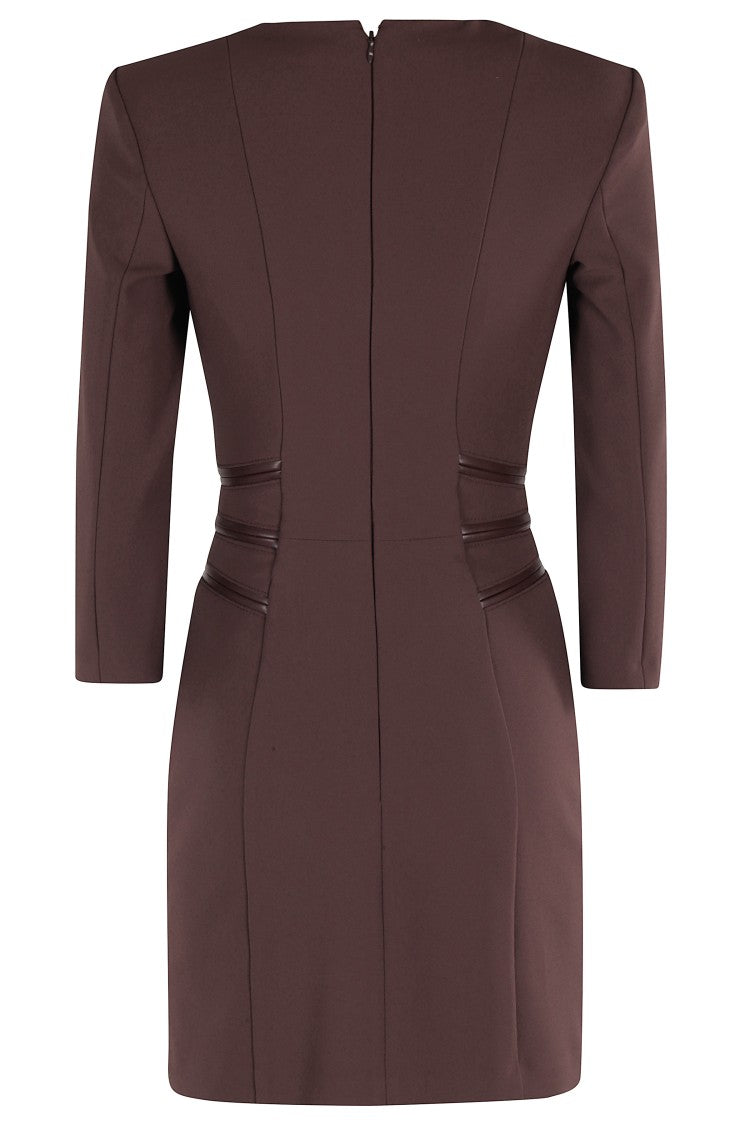 Elisabetta Franchi Merlot Midi Dress With Zipper Detailing