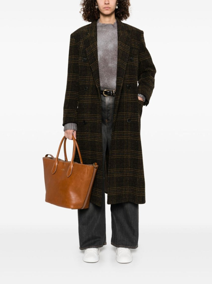 Isabel Marant Étoile Double-Breasted Wool Coat With Plaid Pattern