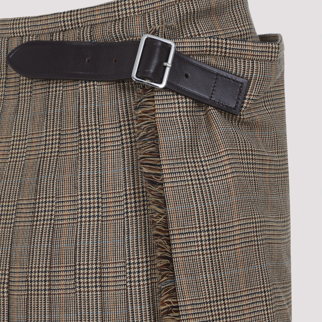 Phoebe Philo Kilt Brown Wool Midi Skirt