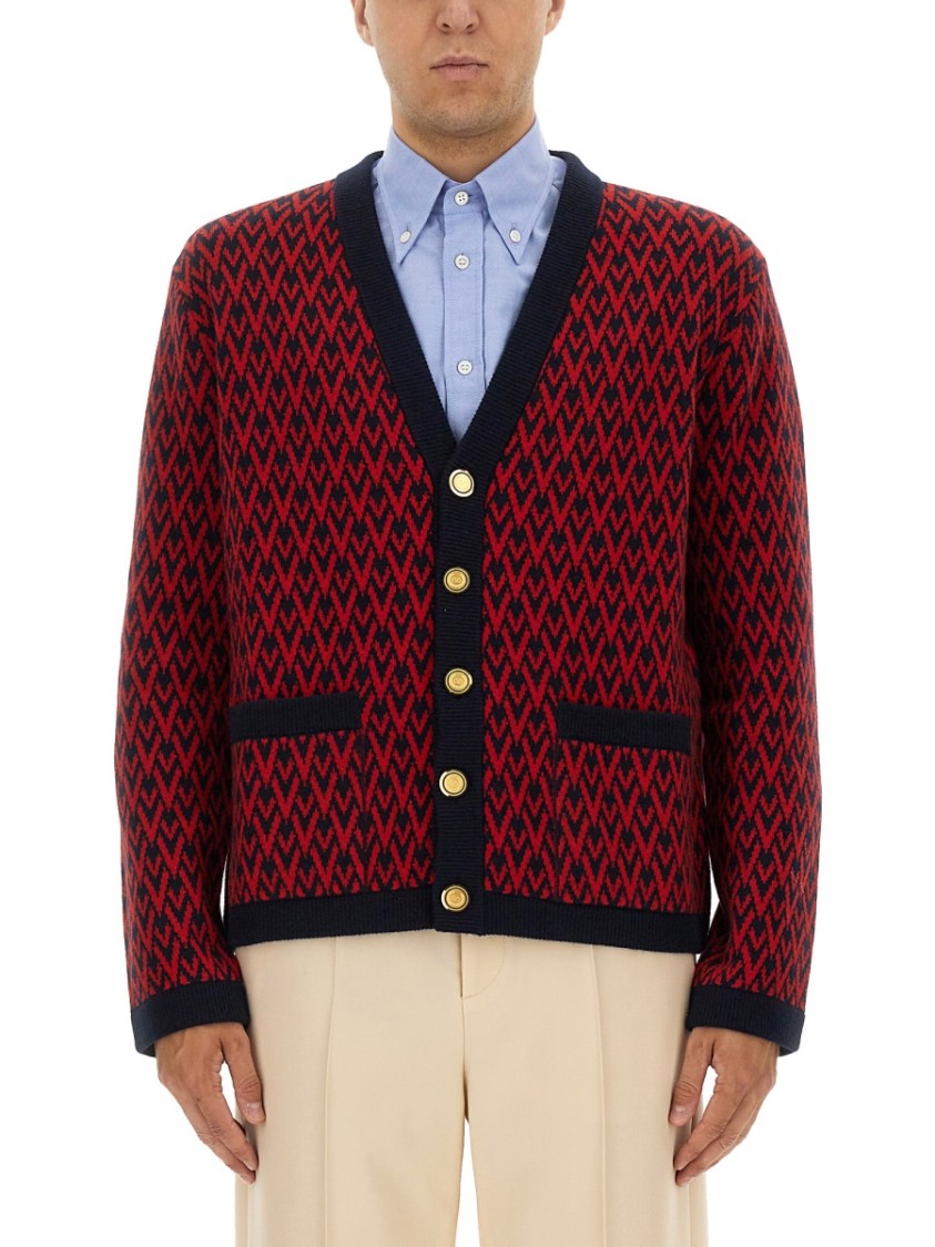 Valentino "Toute La V" Pattern Cardigan