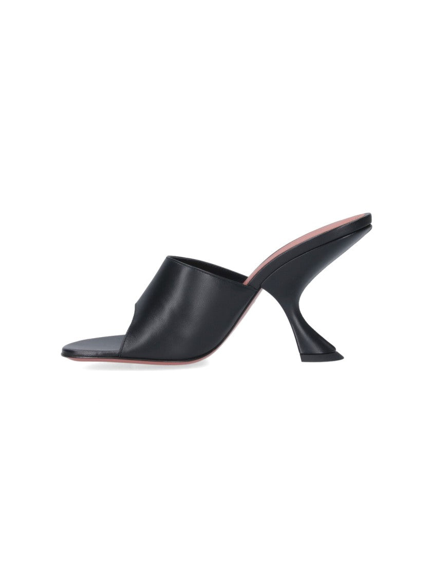 Amina Muaddi "Lupita Slipper" Sandals Black