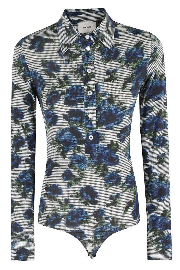 Coperni Fitted Drysuit Bodysuit With Abstract Floral Print