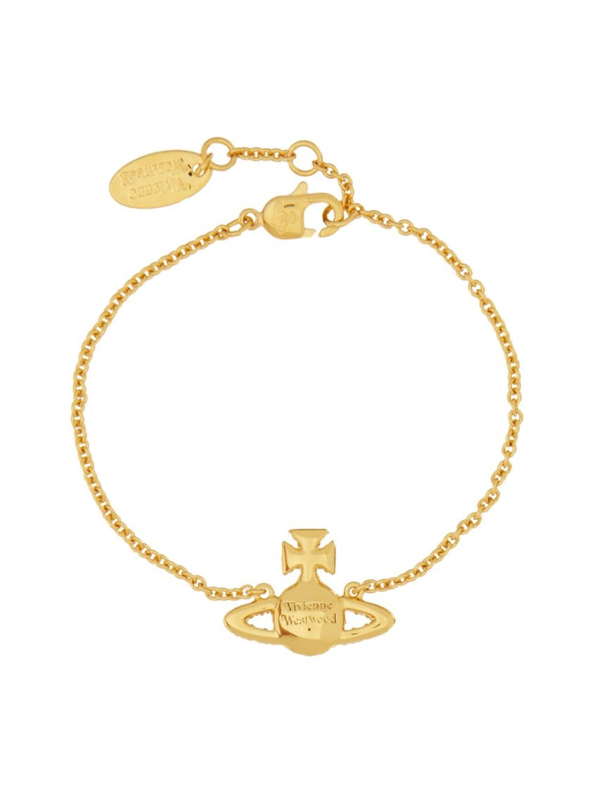 Vivienne Westwood Gold-Tone Brass Bracelet With Emblematic Charm
