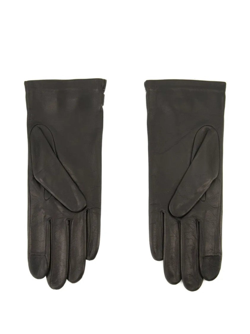 Ami Heart-Buckle Leather Gloves
