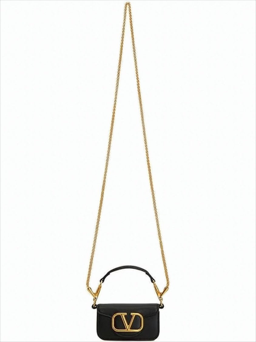 Valentino Garavani Rectangular Shoulder Bag With Gold-Tone Logo Plaque