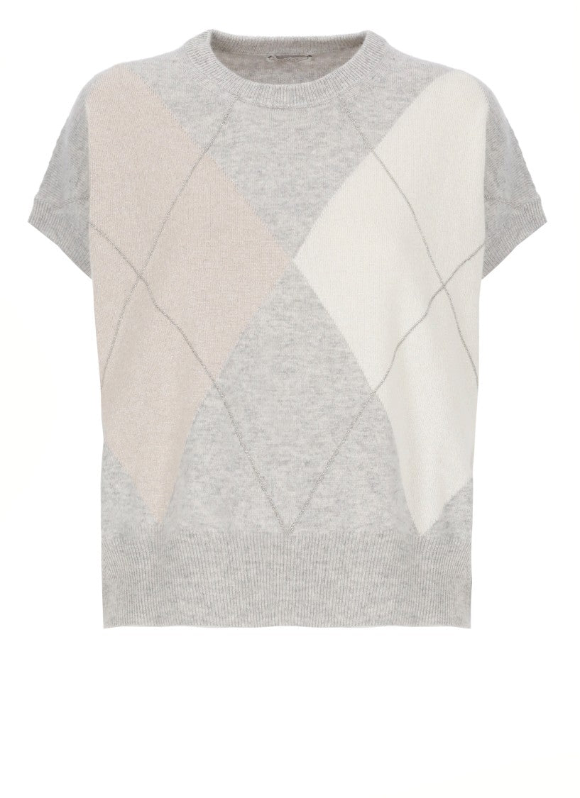 Peserico Grey Wool And Silk Vest