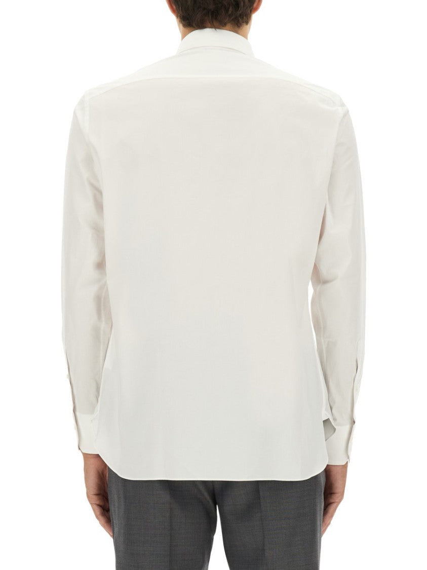 Zegna Long-Sleeve White Shirt With Concealed Placket