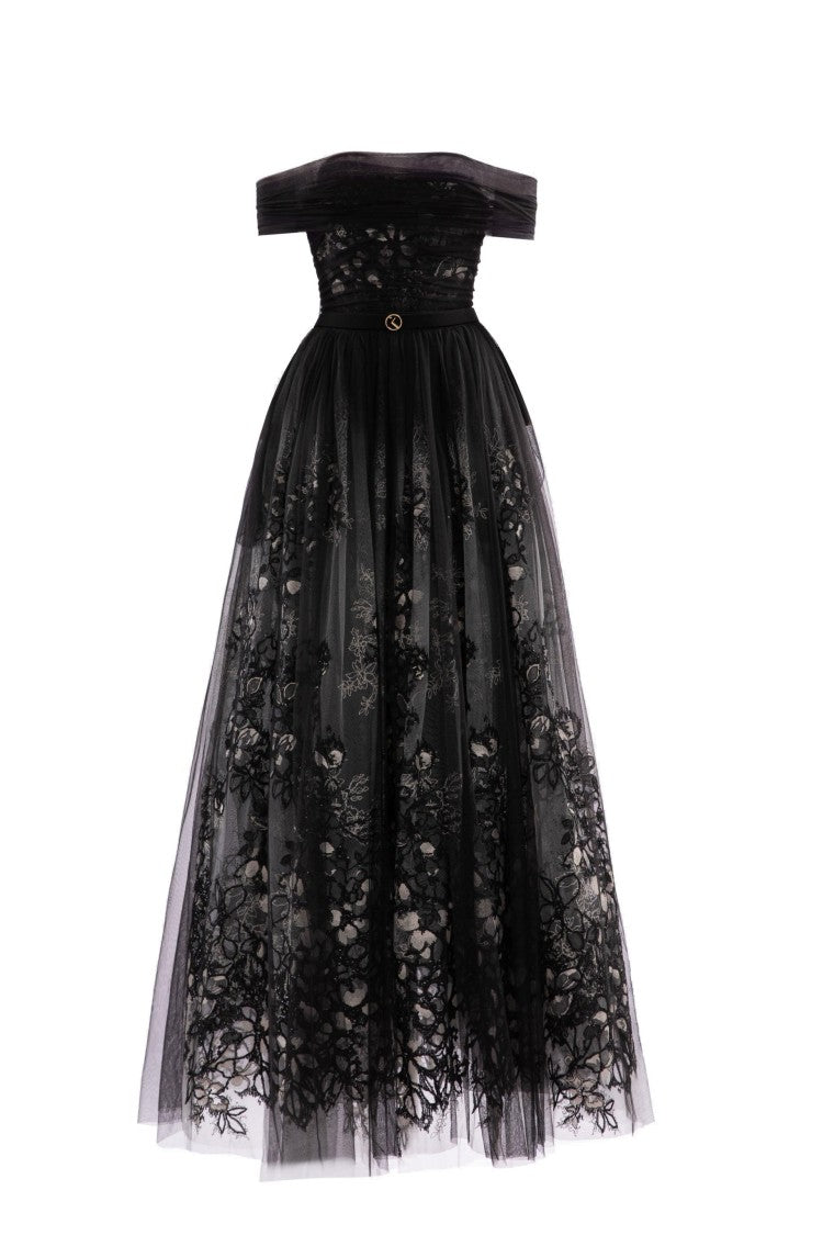 Saiid Kobeisy Tulle Gathered Dress
