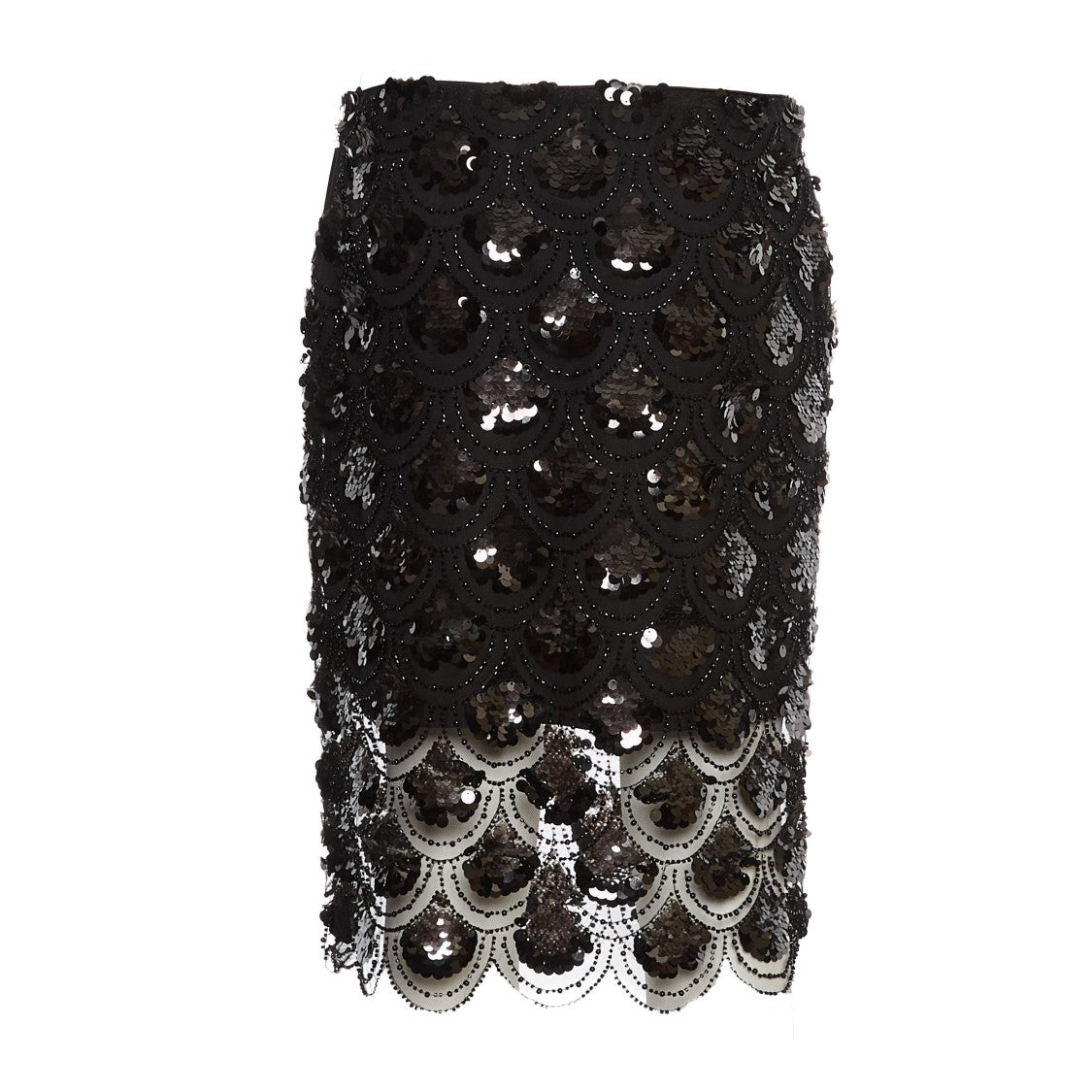 Rotate Black Midi Pencil Skirt